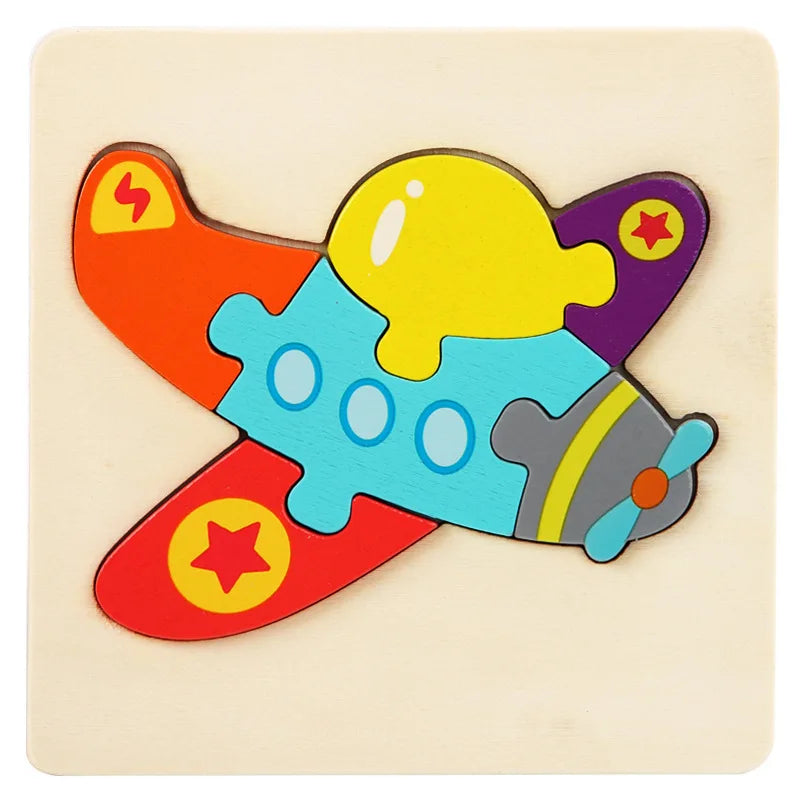 Wooden Puzzle Montessori Animals Carton Colorful Learning Education Toys Tangram Jigzaw Cognitive Wood For Children Kids Gift