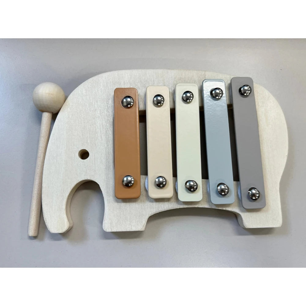 Musical Wooden Toy Set for Babies – Rattle, Bell, Drum & Xylophone Percussion Instruments