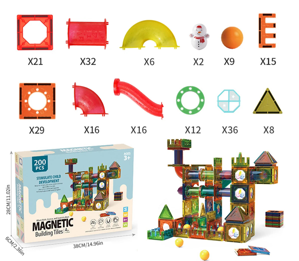 Magnetic Building Blocks Sets, 5.5cm