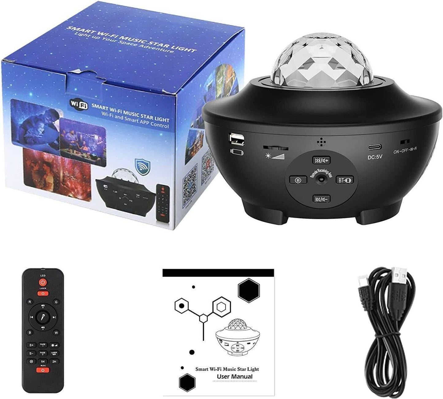 LED Galaxy & Starry Night Light Projector – With Remote & Smart App Control