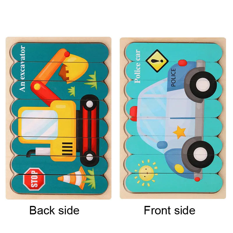 Wooden 3D Double-Sided Puzzle Sticks