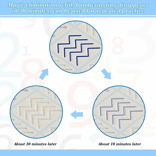 Set of 4 Magic Reusable Drawing & Writing Practice Books with Pen for Duolingo Kids - French