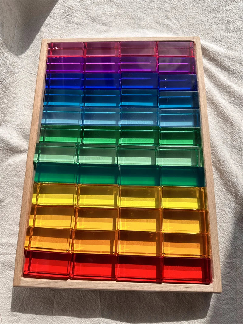 See-Through High-Transparency Rainbow Stacking Block Sets