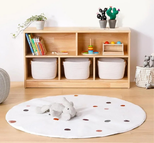 Rubber Wood 2-Tier Toy Organiser & Storage Cabinet, 110 cm