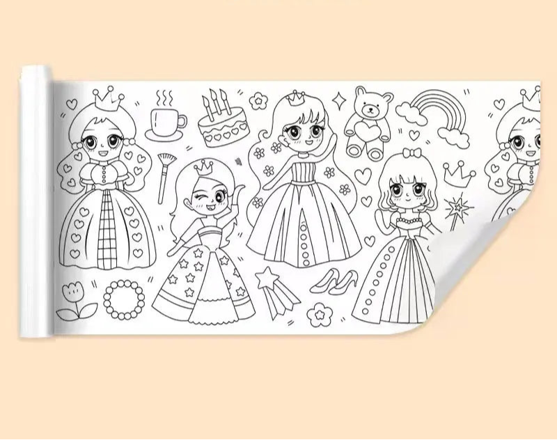 Kids’ Drawing & Painting Roll, 3m x 30cm – Mess-Free Sticky Art Paper Sets