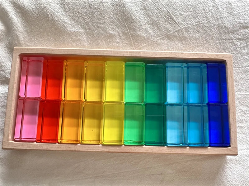 See-Through High-Transparency Rainbow Stacking Block Sets