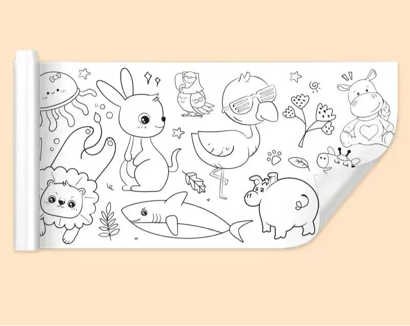 Kids’ Drawing & Painting Roll, 3m x 30cm – Mess-Free Sticky Art Paper Sets