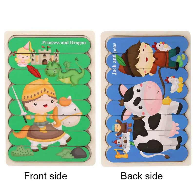 Wooden 3D Double-Sided Puzzle Sticks