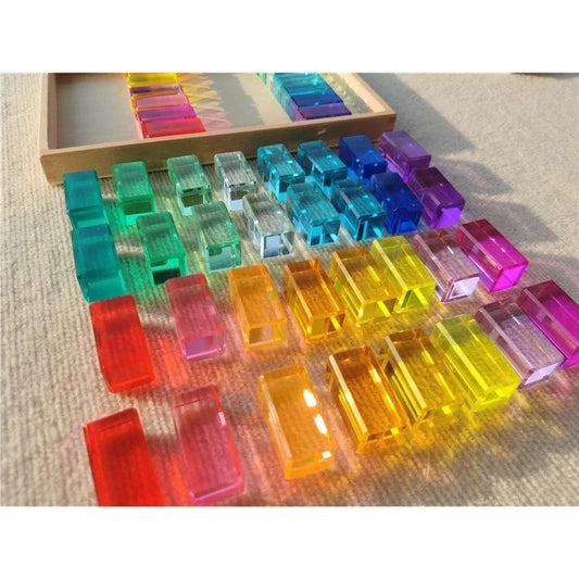 See-Through High-Transparency Rainbow Stacking Block Sets