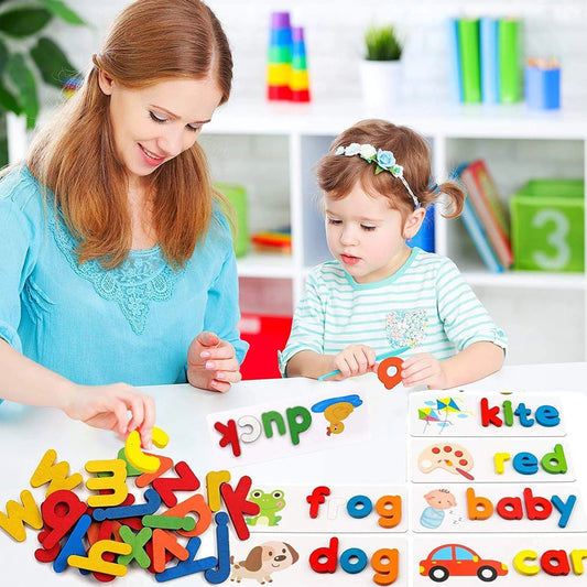 Wooden Spelling & Alphabet Puzzle Game