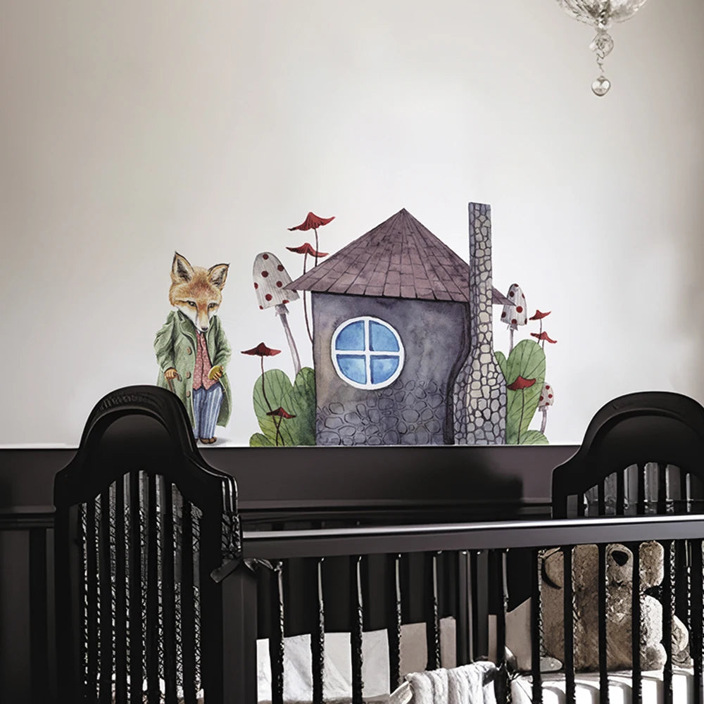 Boho Fabric Wall Decals – Fox, Animals & Cozy House Design