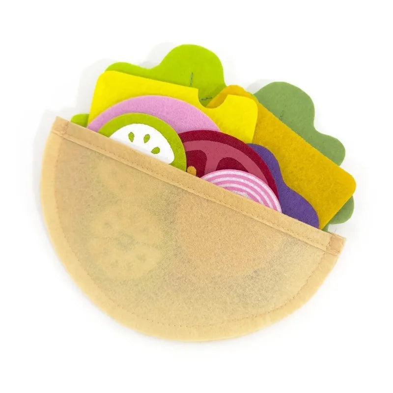 28-pcs Felt Burger & Sandwich Play Food Set