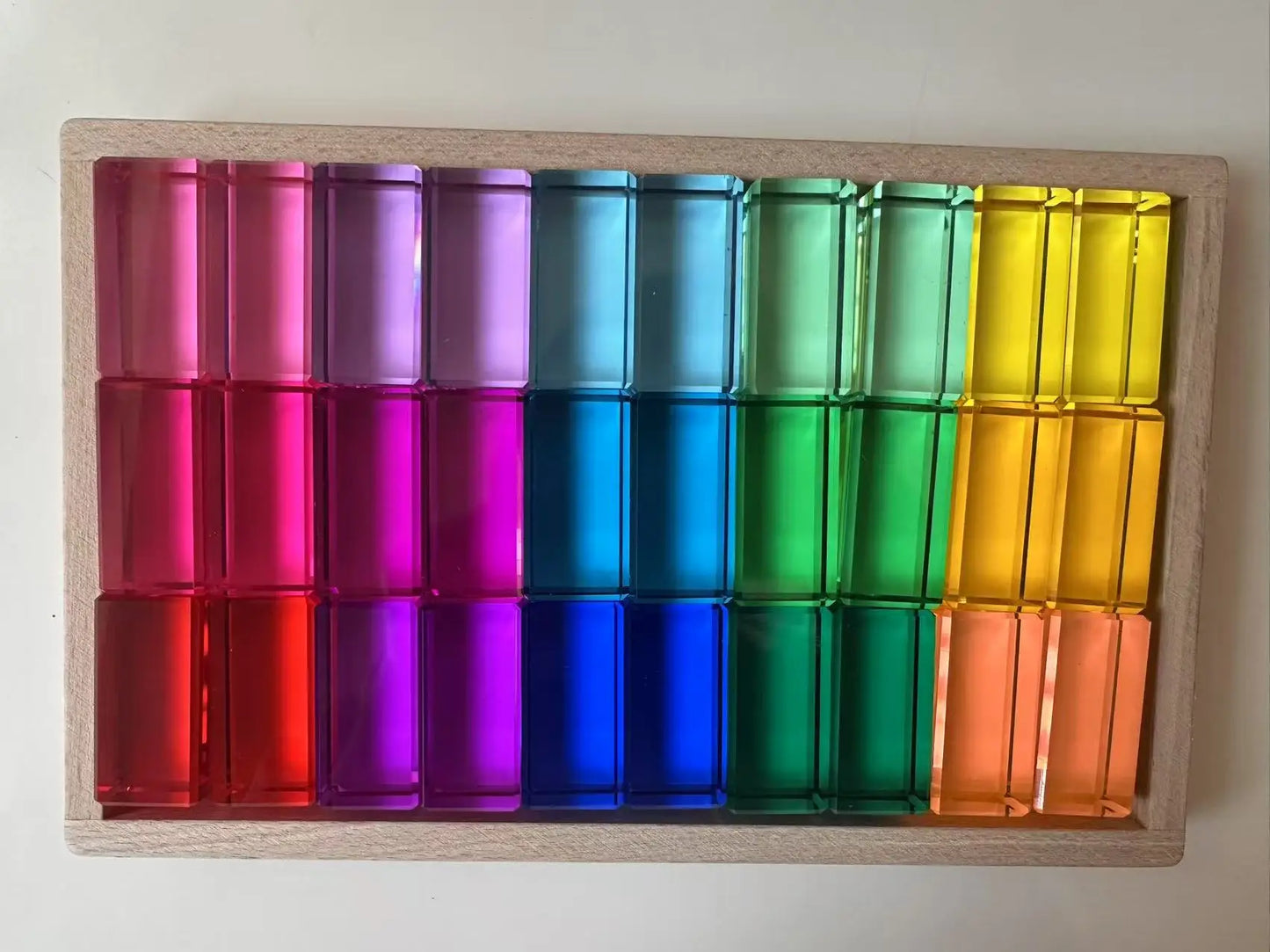 See-Through High-Transparency Rainbow Stacking Block Sets