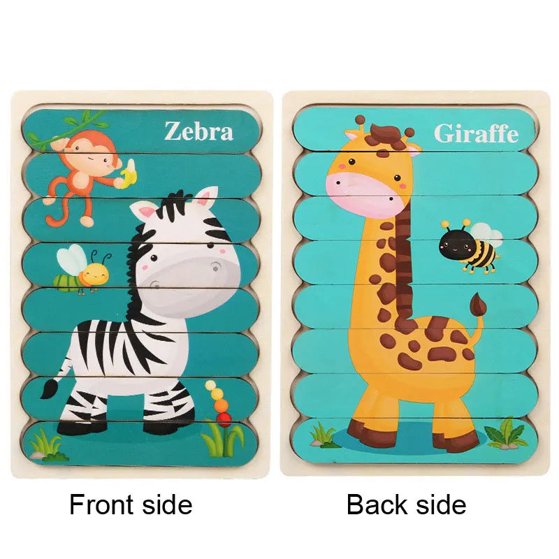 Wooden 3D Double-Sided Puzzle Sticks