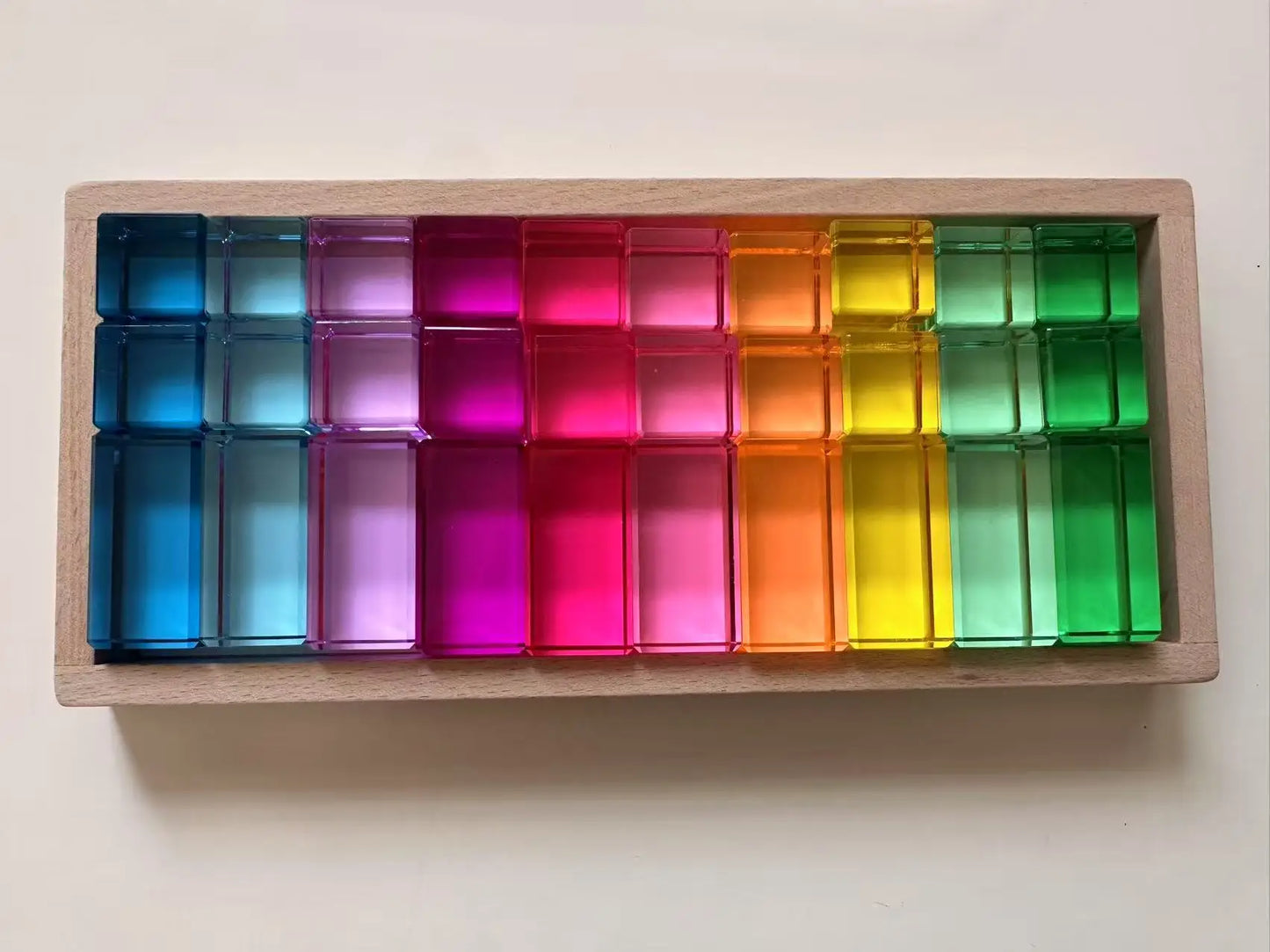 See-Through High-Transparency Rainbow Stacking Block Sets