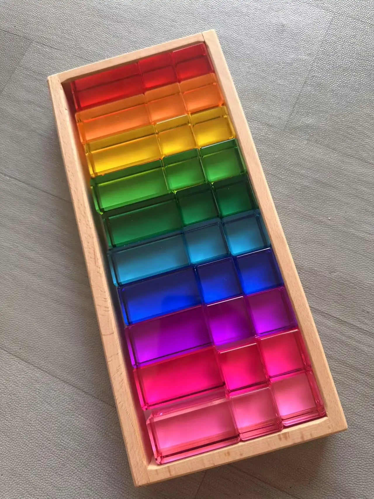 See-Through High-Transparency Rainbow Stacking Block Sets
