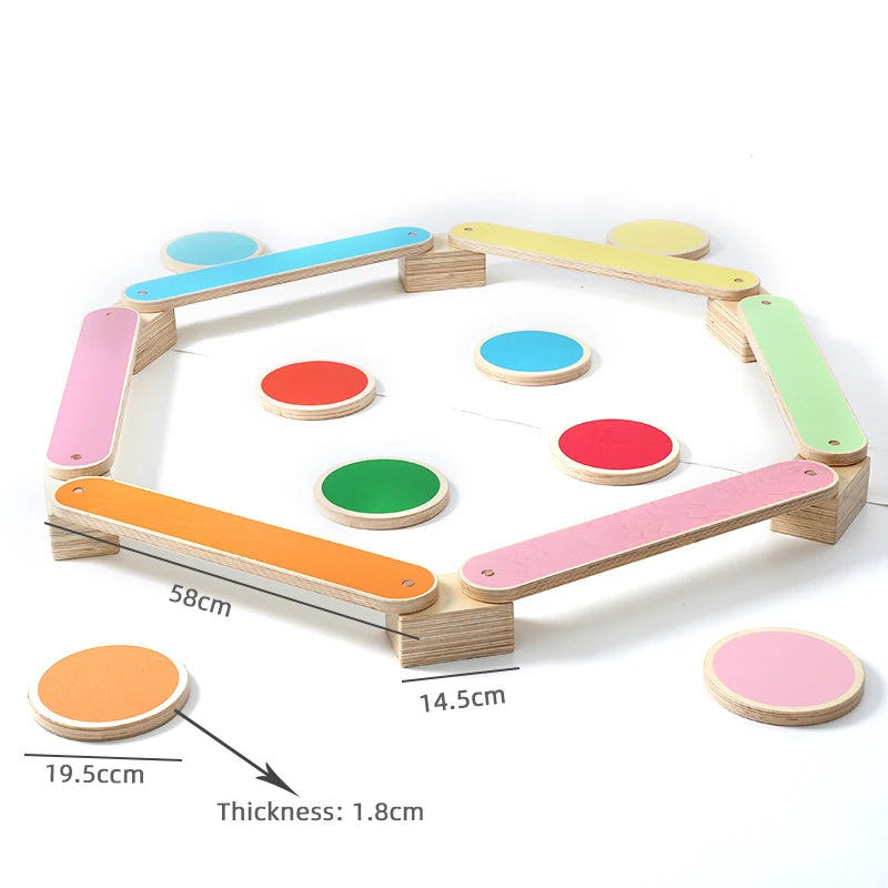 23-Piece Montessori Wooden Balance Bridge Set – Sensory & Motor Skills Training