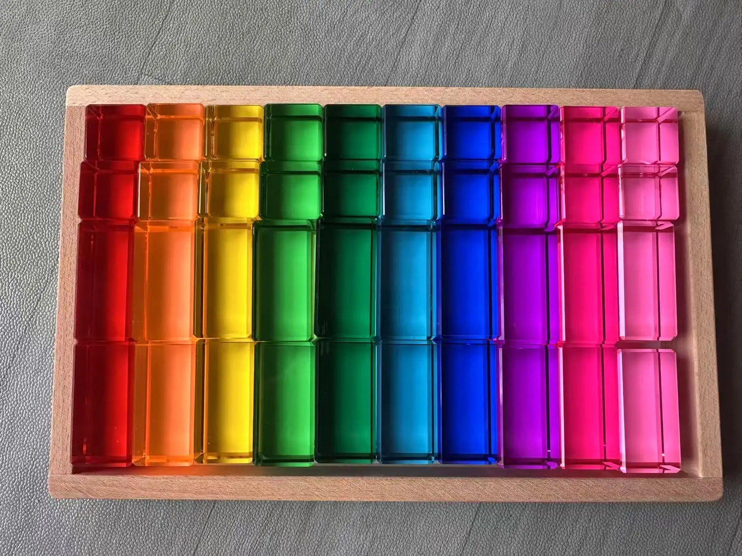 See-Through High-Transparency Rainbow Stacking Block Sets