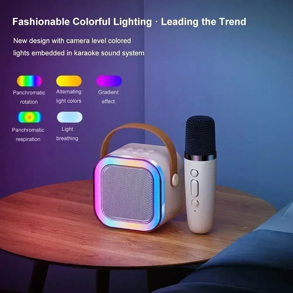 K12 Bluetooth Wireless Portable Karaoke Speaker with 2 Microphones