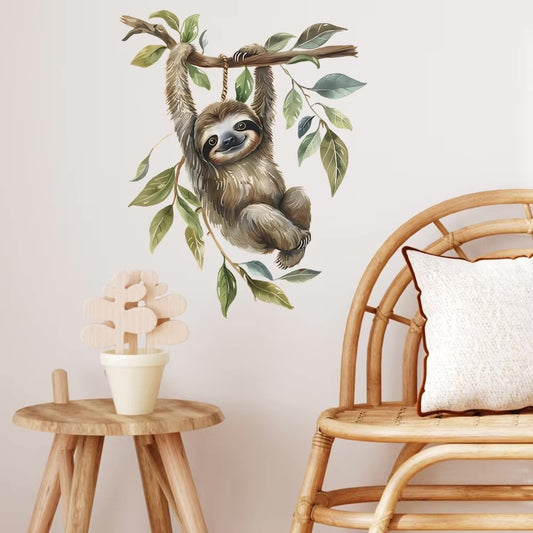 Cartoon Sloth Wall Sticker, 40x60cm