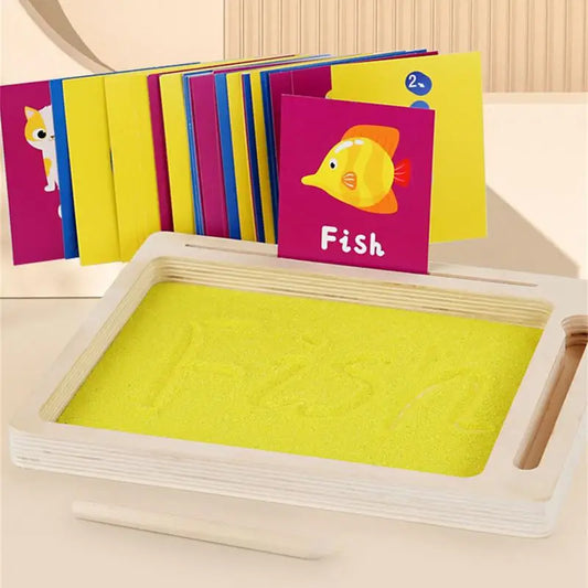 Montessori Wooden Sand Tray with Stylus