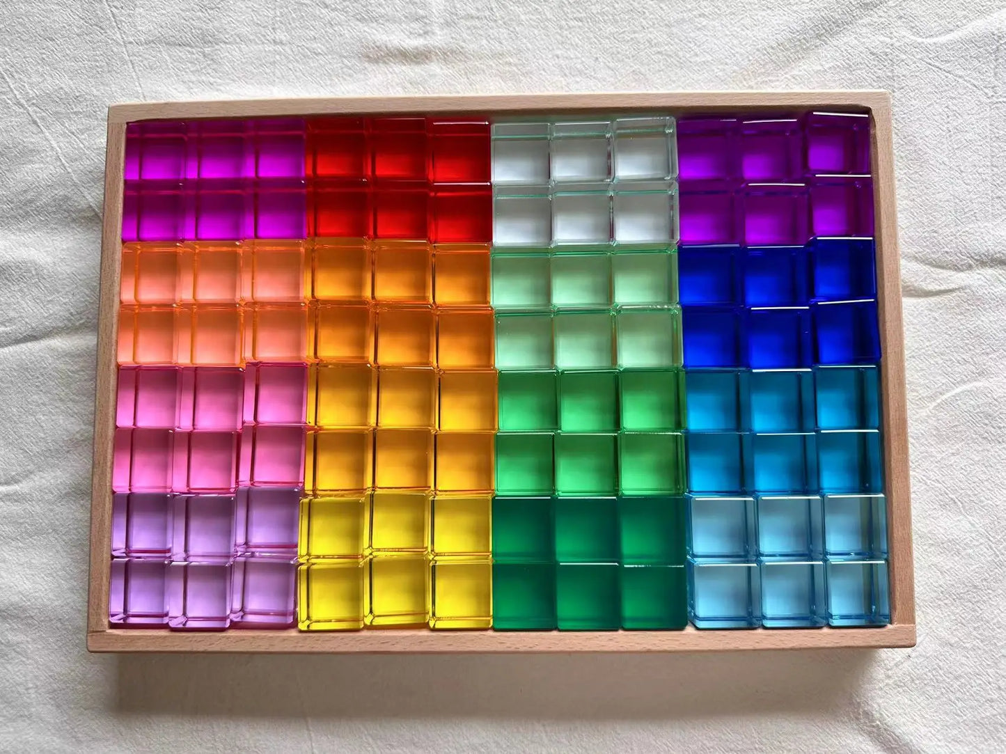 See-Through High-Transparency Rainbow Stacking Block Sets