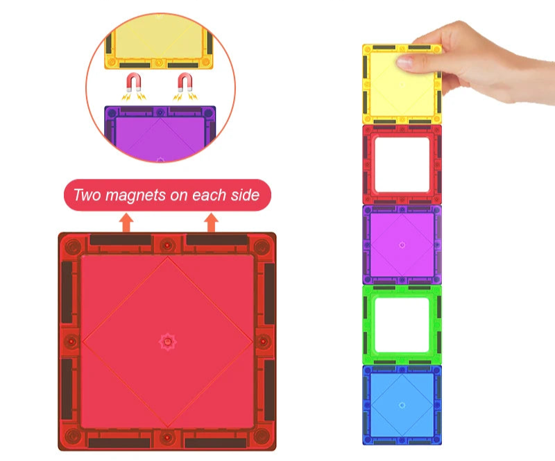 Magnetic Building Blocks Sets, 6.5cm - Educational STEM Toy & Gift for Creative Play