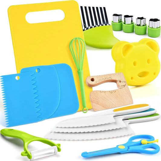 Montessori-Inspired Kids Kitchen Tool Set – Real Cooking for Little Chefs, 17 pieces