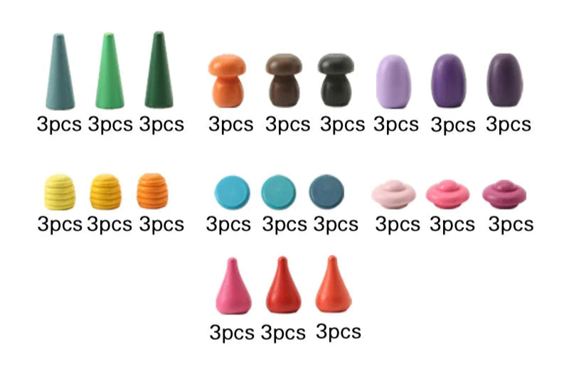 Kids Wooden Montessori Loose Parts for Open-ended Play - Nordic Waldorf-Style