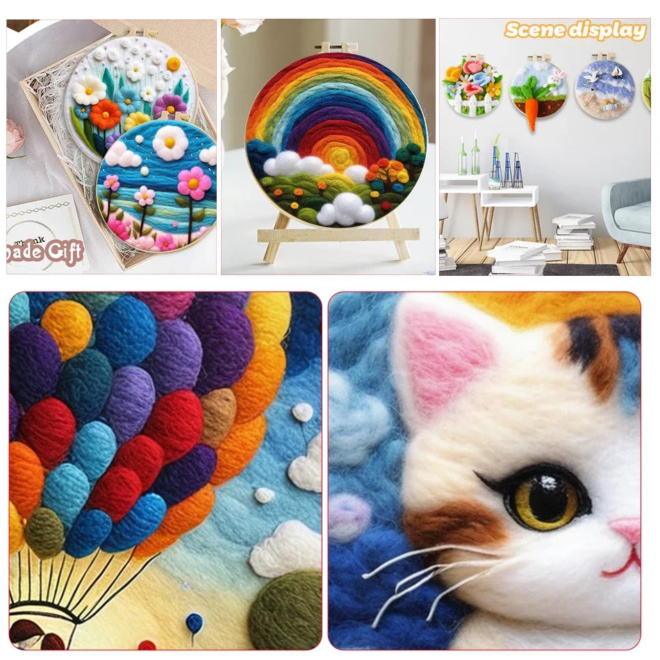 Wool Felting Painting Kits - Flowers