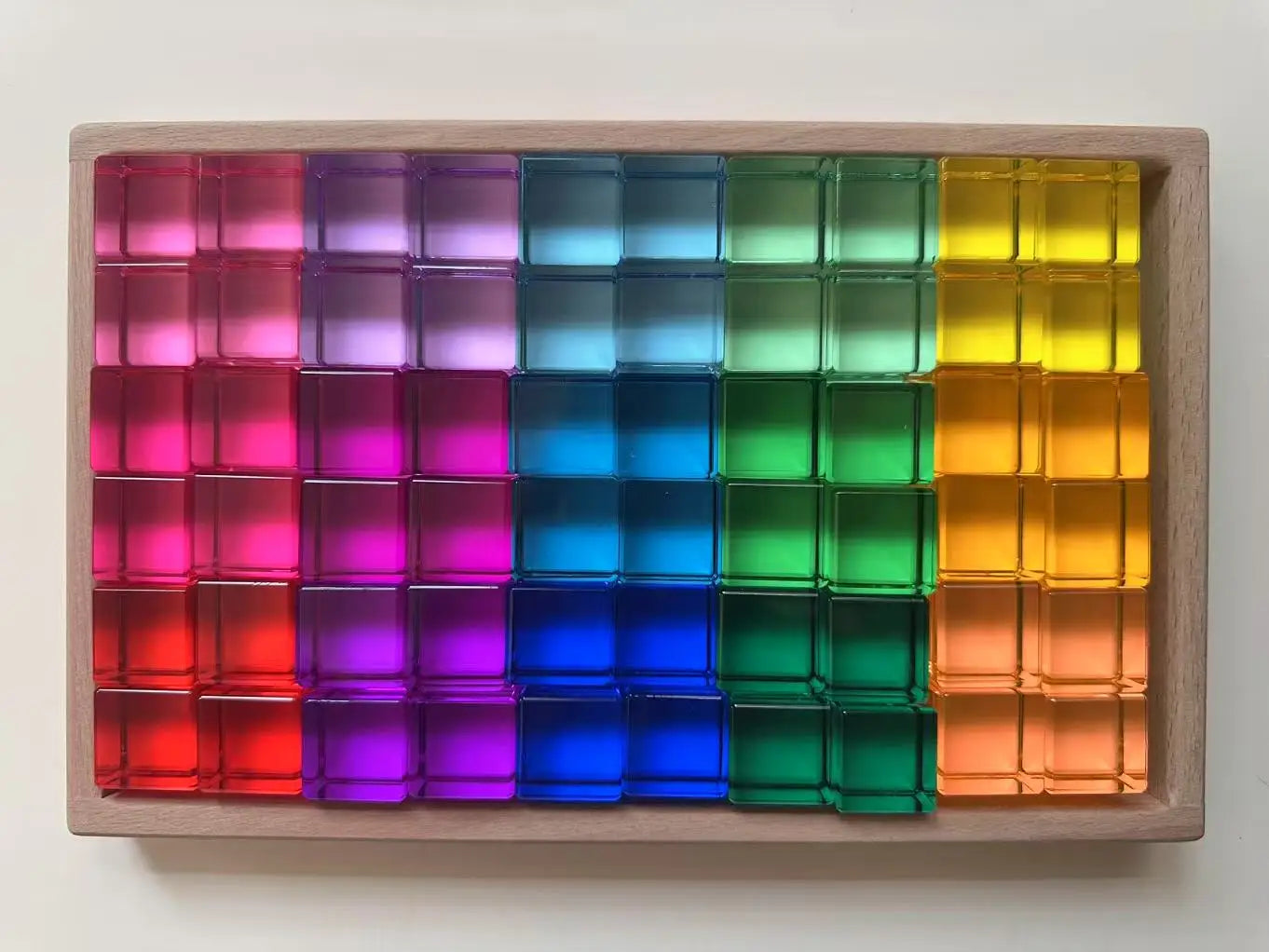 See-Through High-Transparency Rainbow Stacking Block Sets