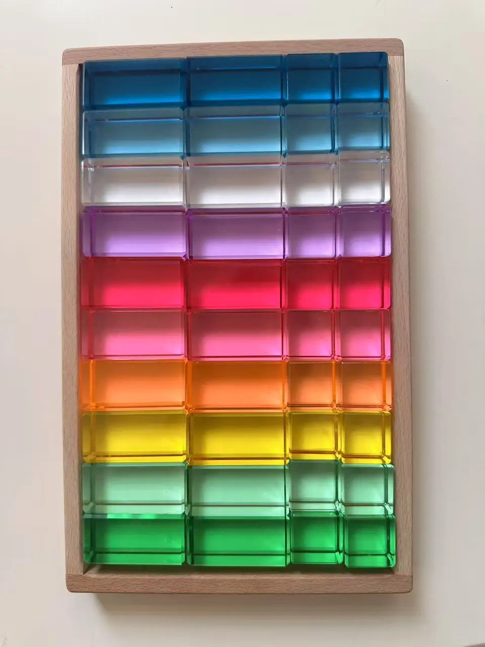 See-Through High-Transparency Rainbow Stacking Block Sets