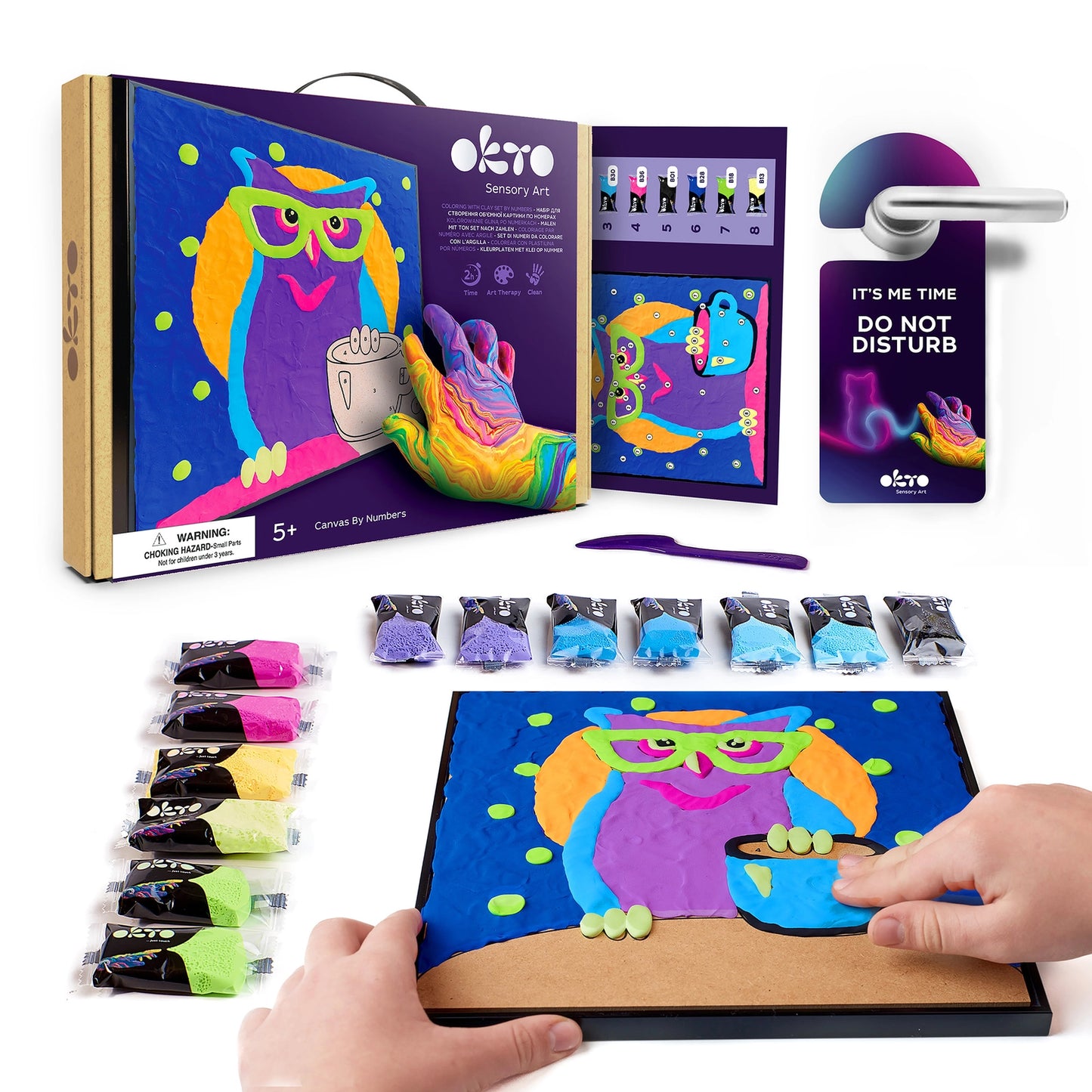 3D Air-Dry Clay Sensory Art Clay-By-Numbers – “Owl” Design