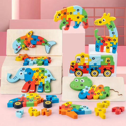 Wooden Puzzle Sets, Animals