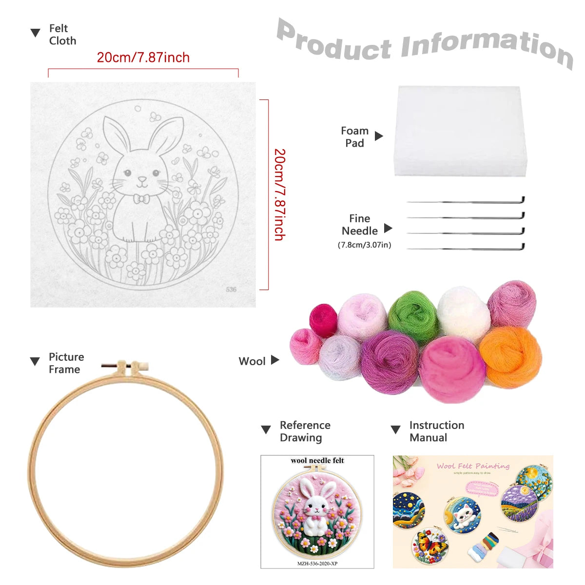 Wool Felting Painting Kits - Flowers