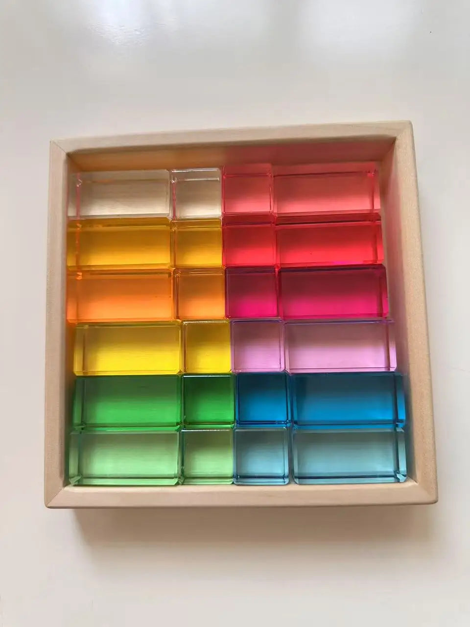 See-Through High-Transparency Rainbow Stacking Block Sets