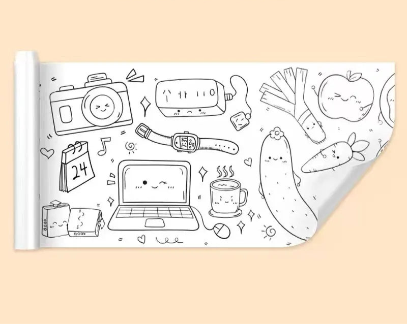 Kids’ Drawing & Painting Roll, 3m x 30cm – Mess-Free Sticky Art Paper Sets