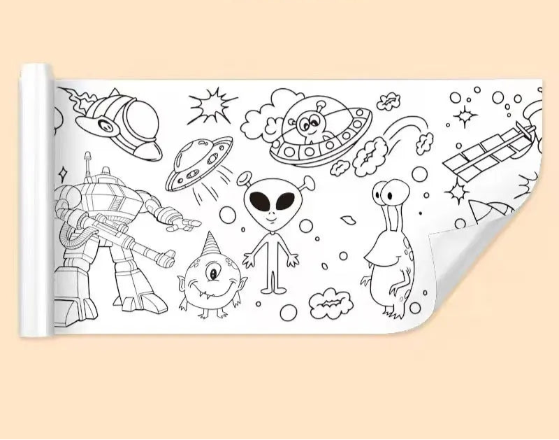 Kids’ Drawing & Painting Roll, 3m x 30cm – Mess-Free Sticky Art Paper Sets