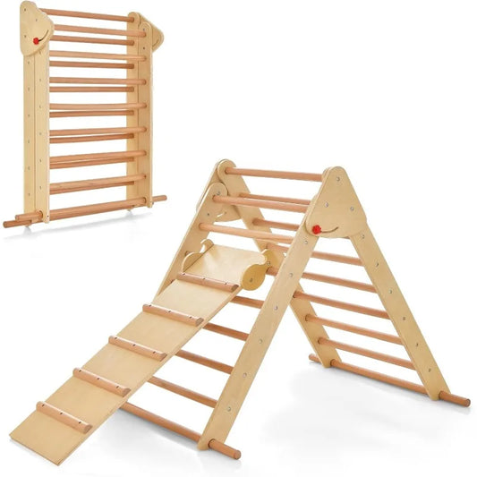 3-in-1 Wooden Pikler Triangle Set