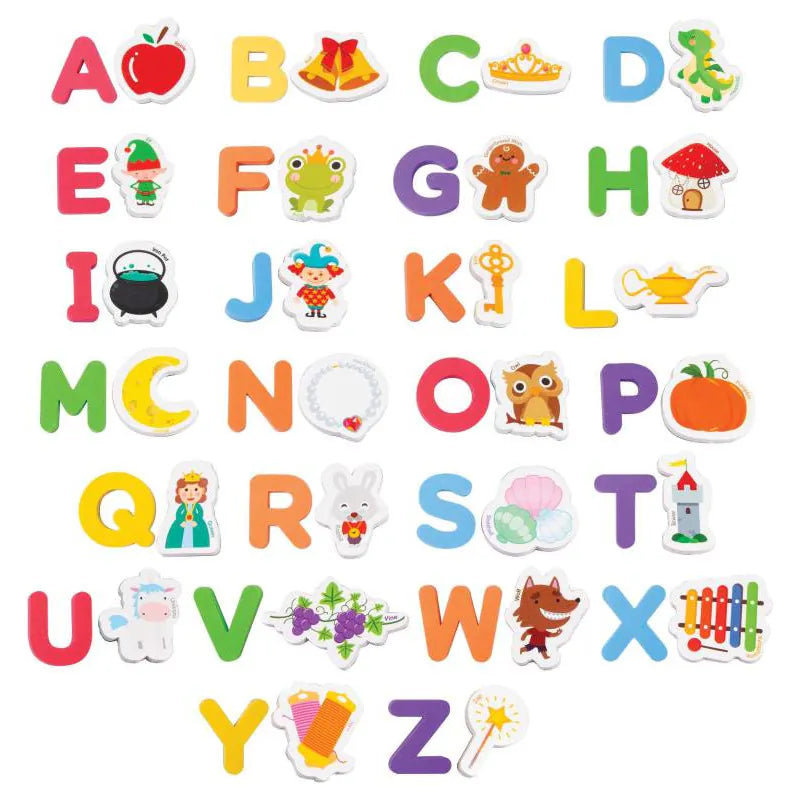 Magnetic Colourful Fairy Tale Characters and Objects + 26 Uppercase Letters