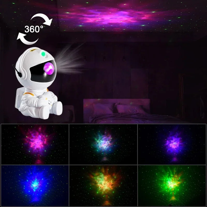 Galaxy Star Astronaut Projector – LED Night Light for Kids