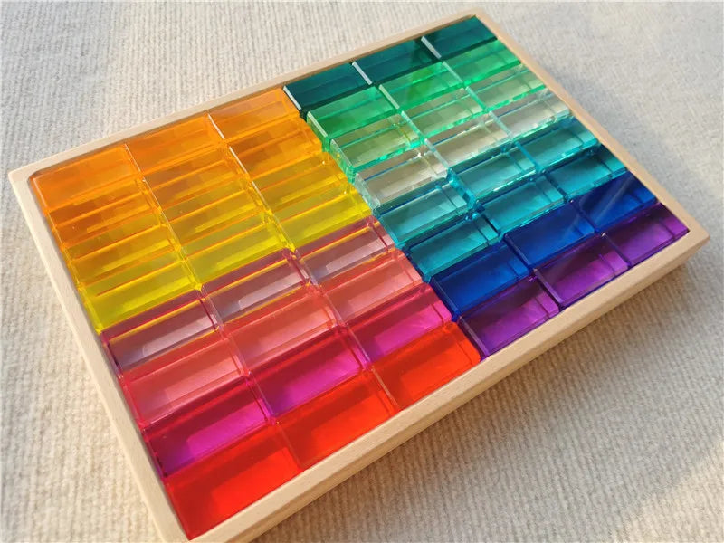 See-Through High-Transparency Rainbow Stacking Block Sets