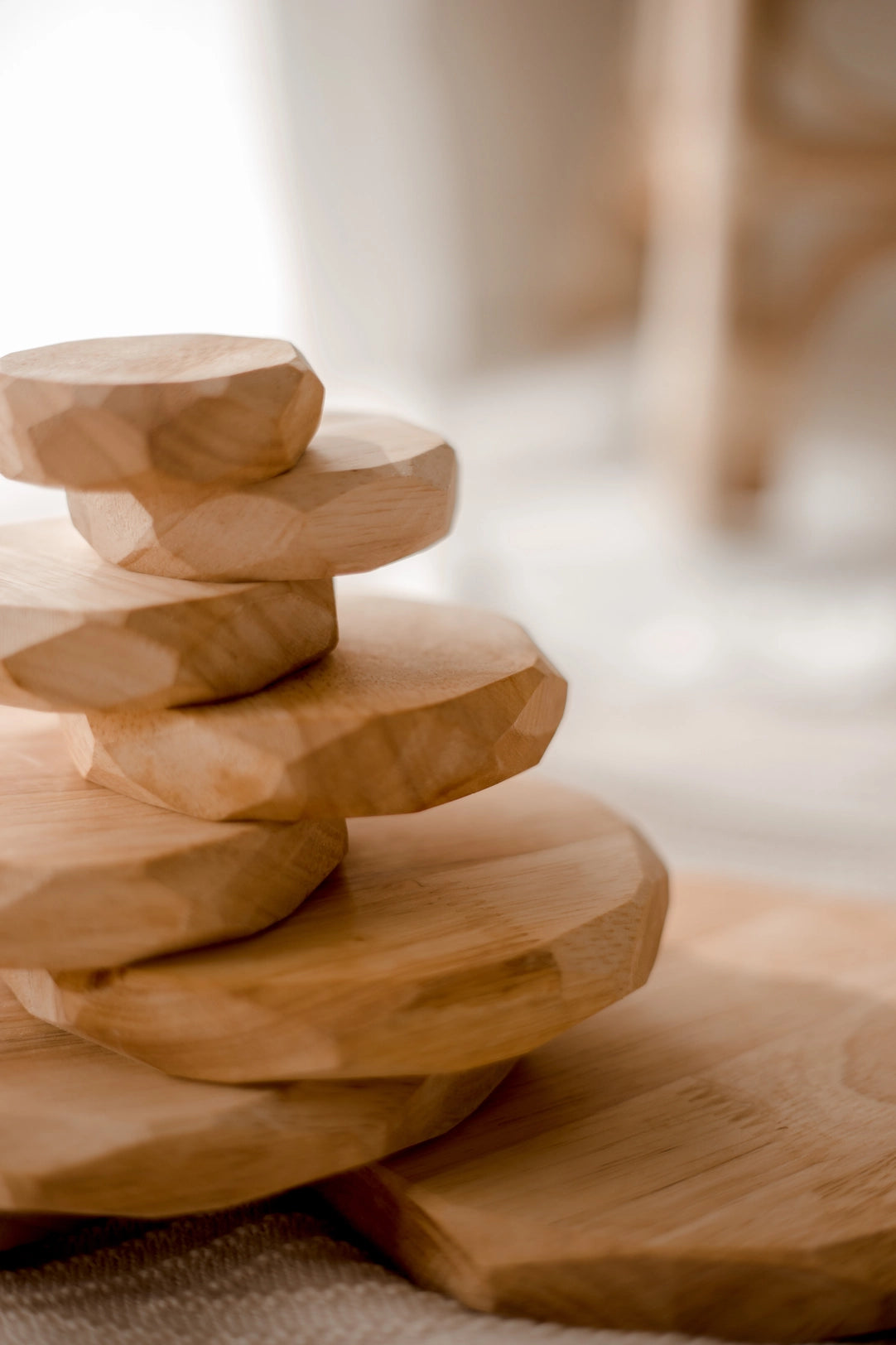 Natural Wooden Stacking Stones