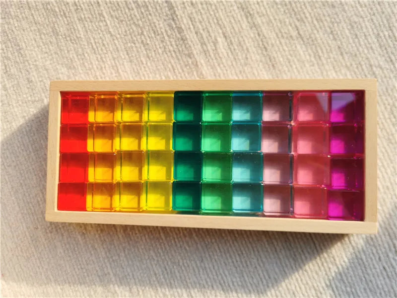 See-Through High-Transparency Rainbow Stacking Block Sets