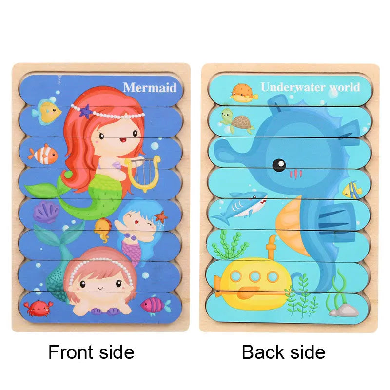 Wooden 3D Double-Sided Puzzle Sticks