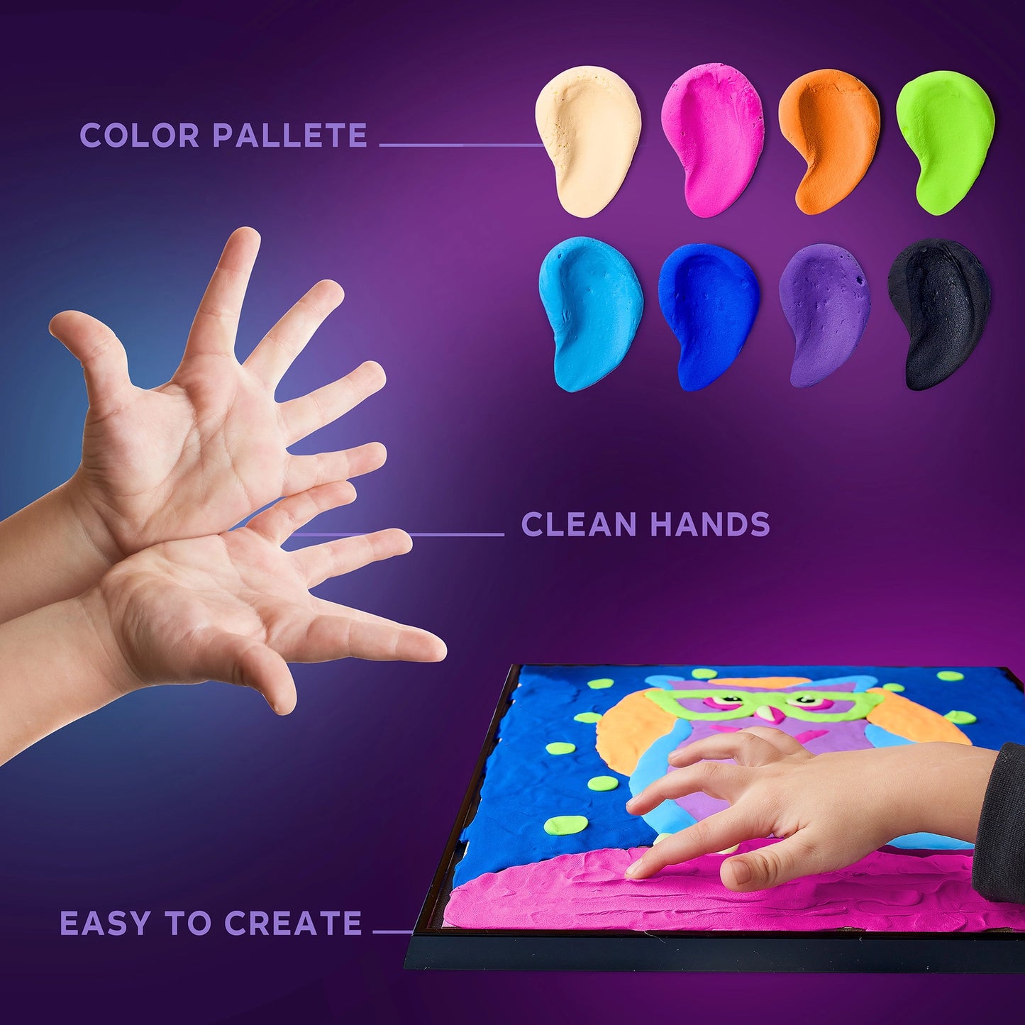 3D Air-Dry Clay Sensory Art Clay-By-Numbers – “Owl” Design