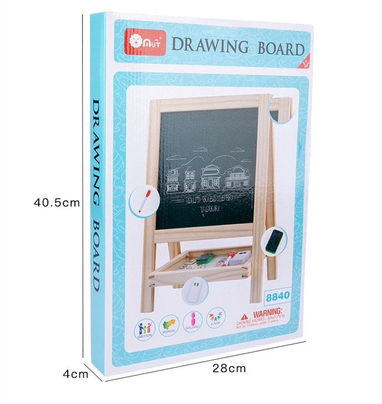 Children's Wooden Magnetic Double-sided Colour Drawing Board for Small Spaces