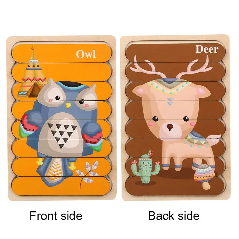Wooden 3D Double-Sided Puzzle Sticks