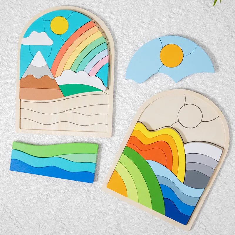 Montessori Wooden Colourful Puzzle Sets