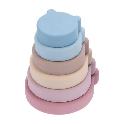 Montessori Silicone Stacking Blocks Sets - Pyramids